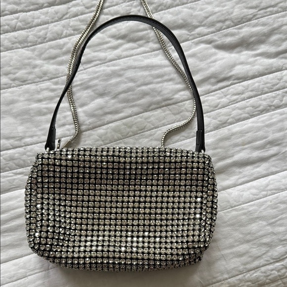 Designer inspired Silver Crystal Embellished Women's Bag NWOT - Picture 5 of 11